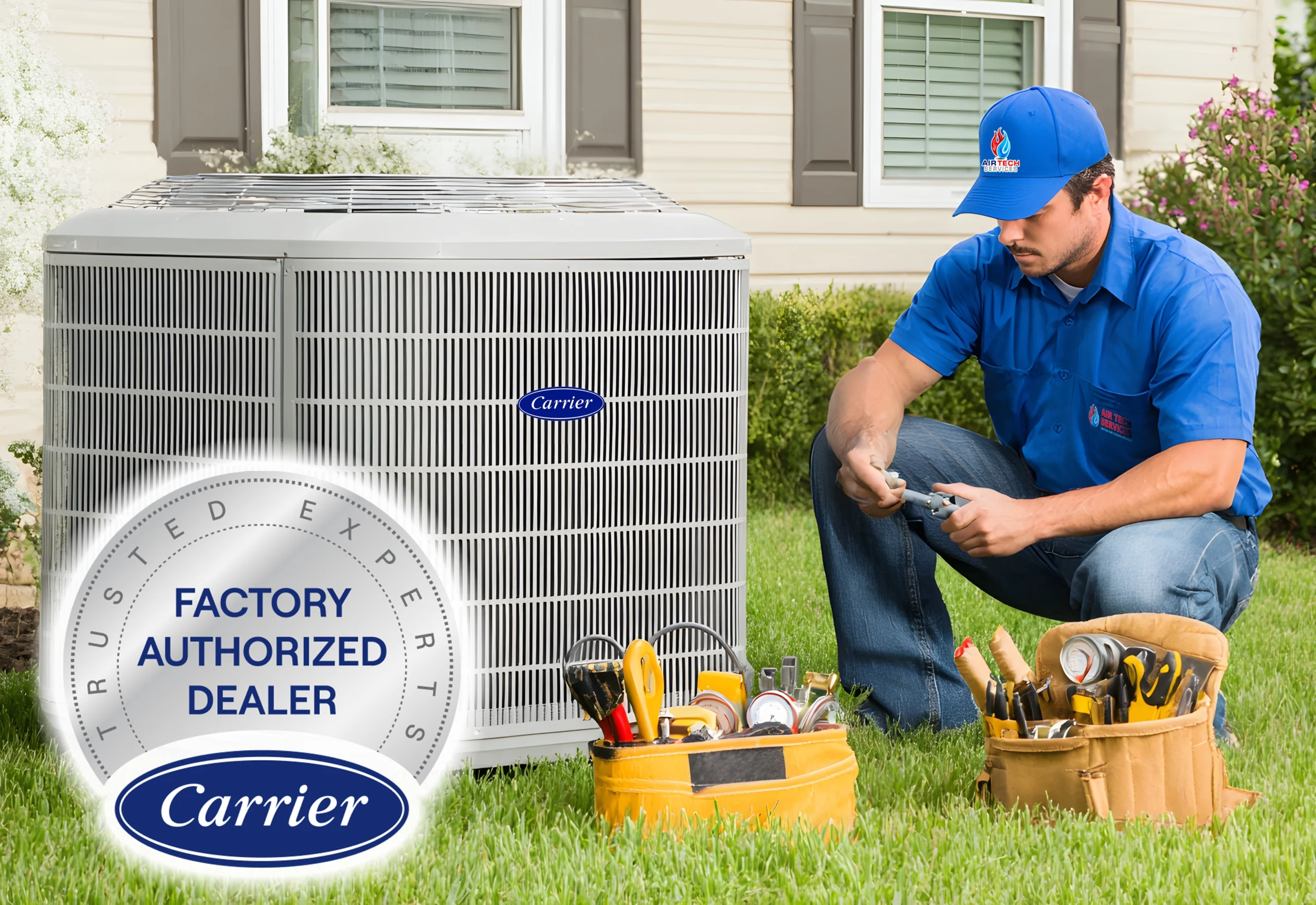 Tech working on HVAC